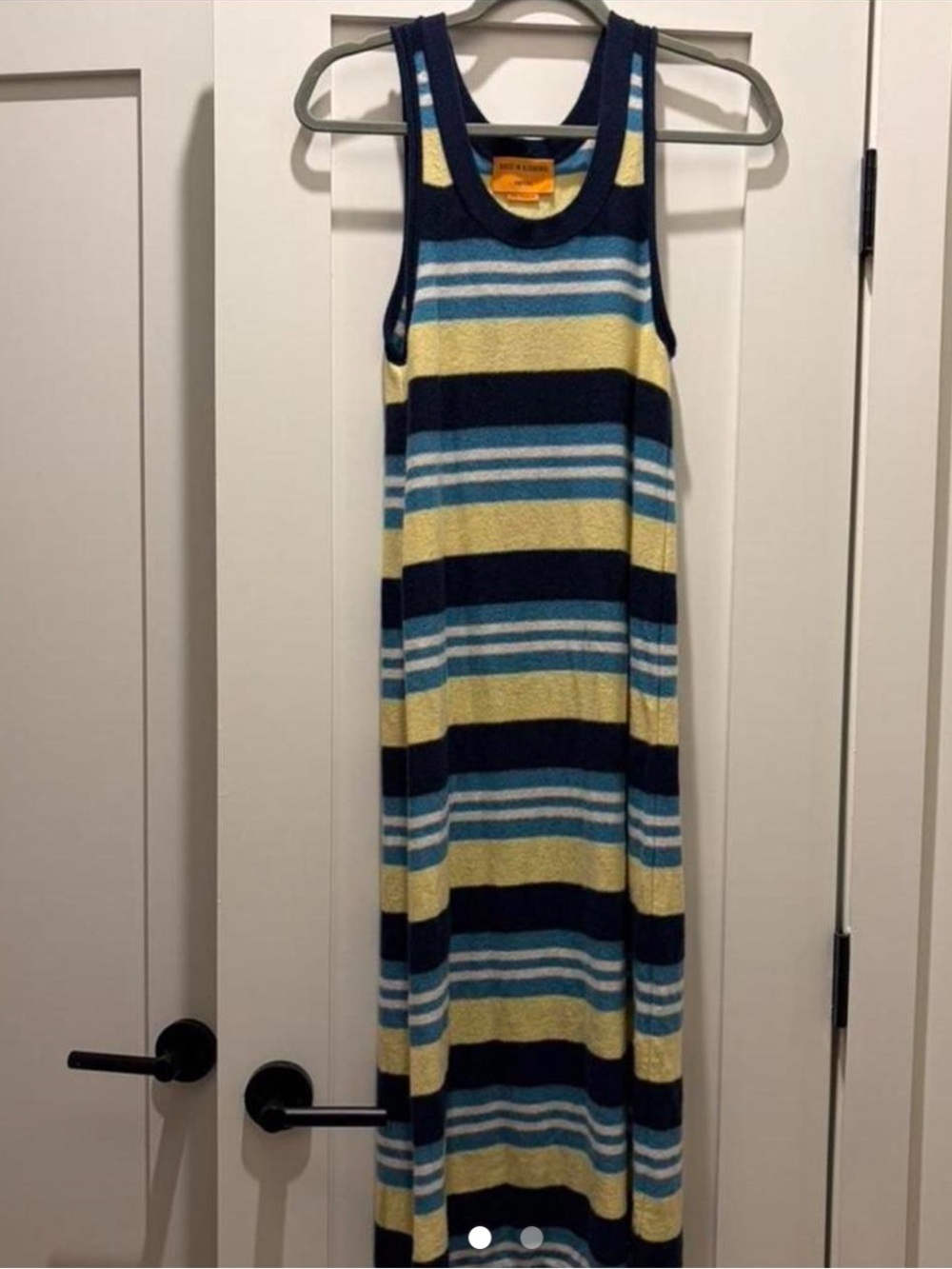 Guest In Residence Blue & Yellow Striped Maxi Dress
